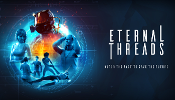 Eternal Threads key art showcasing logo and character montage